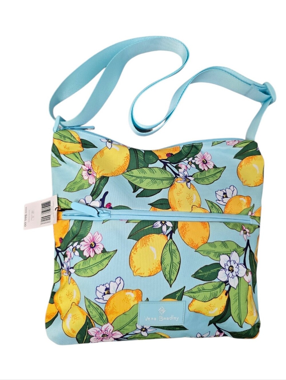 Vera Bradley Blue Lemon Print Crossbody Bag